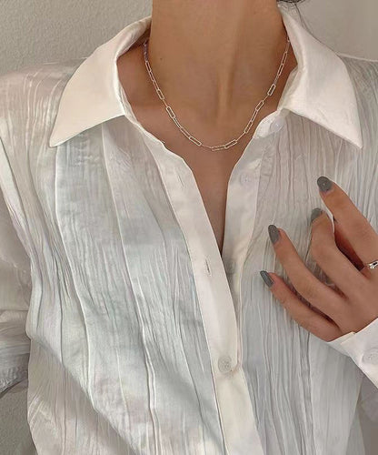 Classy Champagne Sterling Silver Two Piece Set Necklace Po016