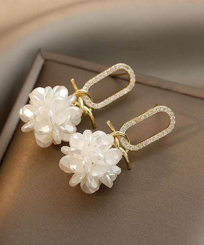 Classy Gold Alloy Zircon Drop Earrings