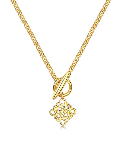 Classy Gold Copper Overgild 24k Gold Pendant Necklace