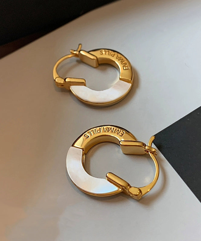 Classy Gold Copper Overgild Fritillary Bulb Hoop Earrings