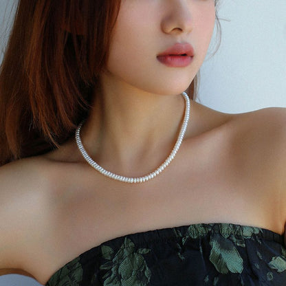 Cropped Stacking Freshwater Pearl Choker