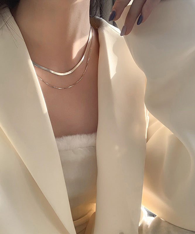 Gold Sterling Silver Overgild Bilayer Necklace