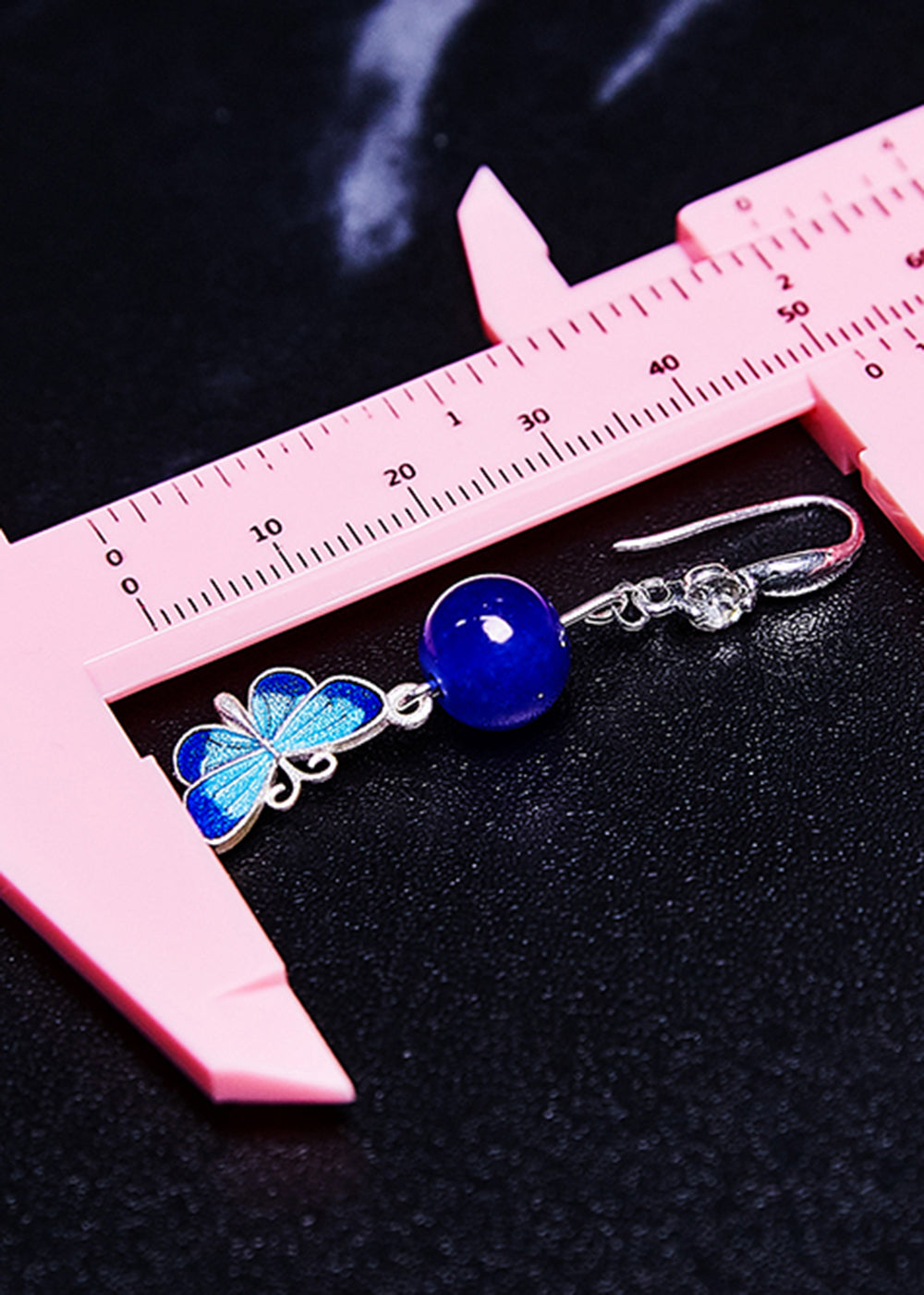 Style Blue Butterfly Long Tasseled Drop Earrings