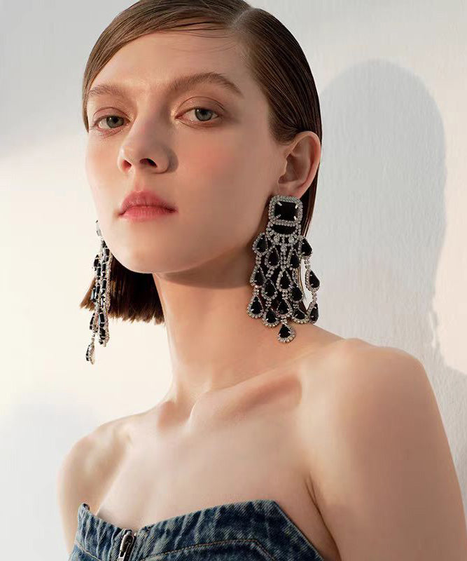 European and American Zircon Water Drop Stud Earrings