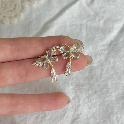 Green Butterfly Earrings