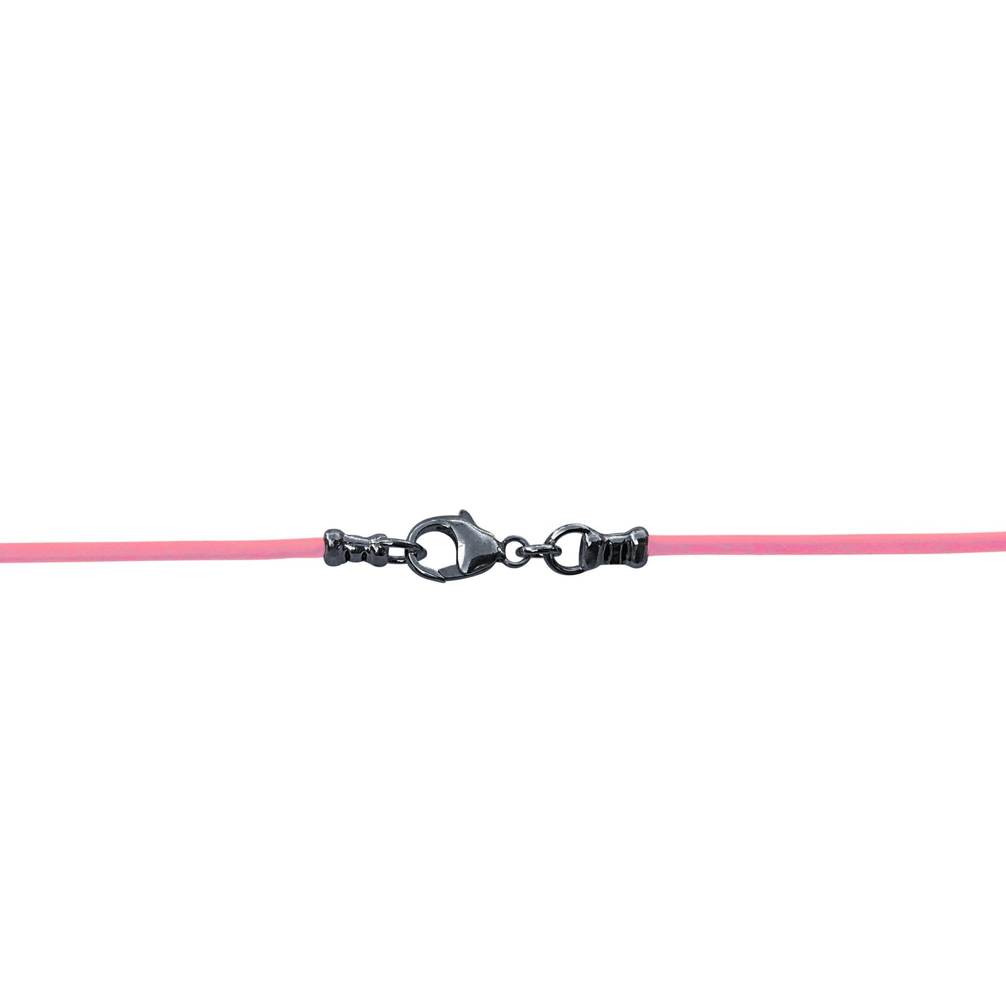 Gunmetal 1.8mm Fine Pink Leather Cord Necklace
