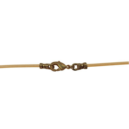 Antique Brass 1.8mm Fine Natural Light Tan Leather Cord Necklace