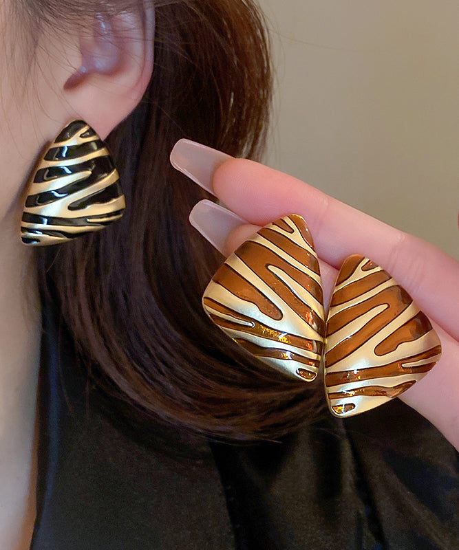 Triangl Copper Earrings Alloy Black Stud
