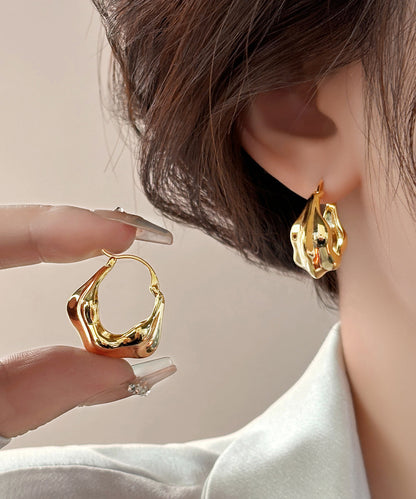 Overgild Gold Earrings Copper Hoop