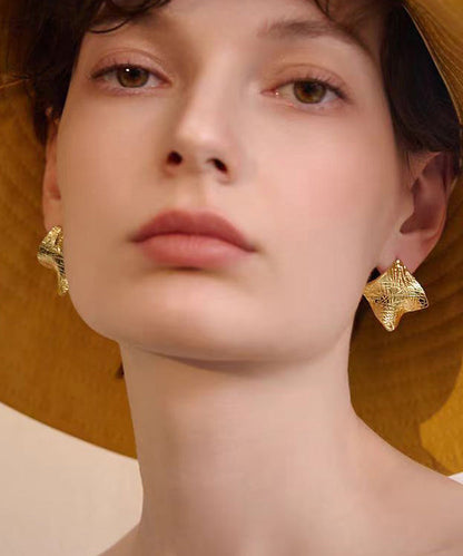 Metal Square Geometric Stud Earrings