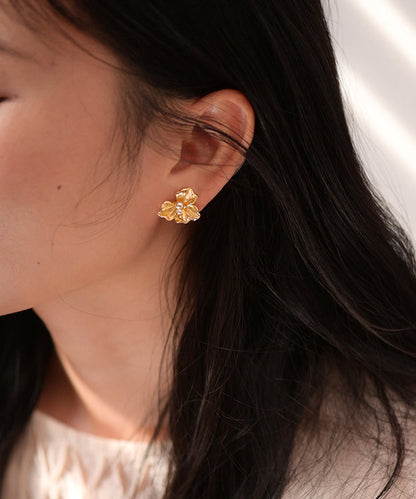 Fine Gold Pearl 14k Gold Stud Earrings