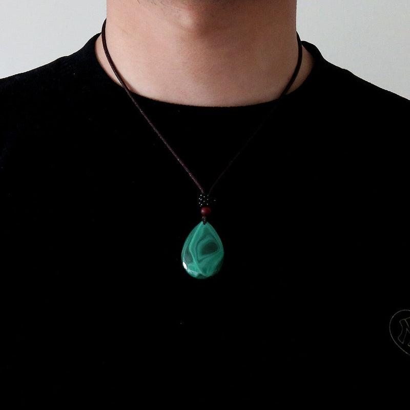 Malachite Pendant Yoga Necklace
