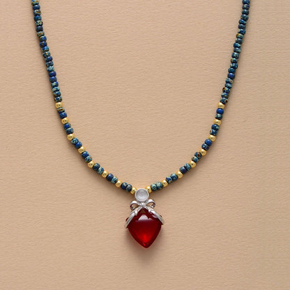 Seed Bead Pendant Choker Necklace