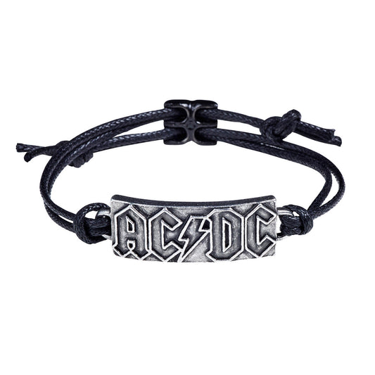 Ac/dc Lightning Logo Cord Bracelet by Alchemy Gothic