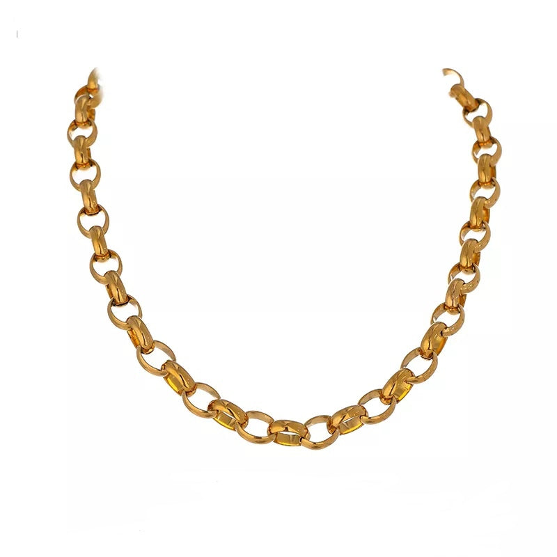 Thick Rolo Chain Necklace