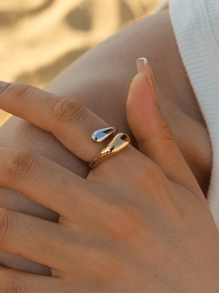 Jessica Druppel Ring Goud-zilver