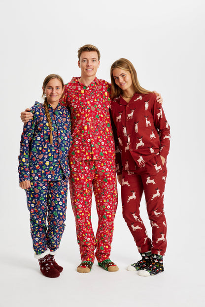 Reindeer Christmas Pajamas Flannel Men's