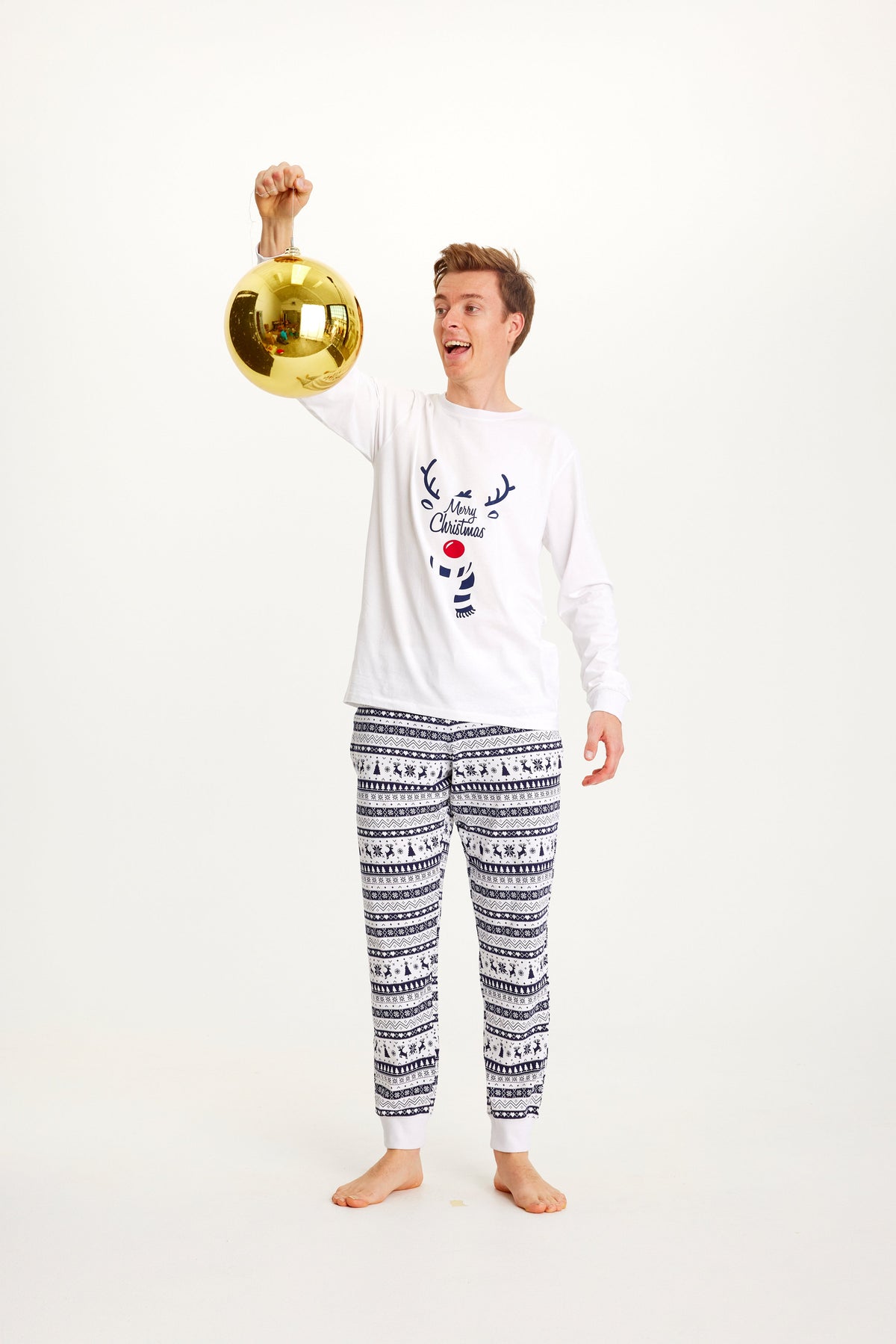 Cute Christmas Pajamas Blue Men's