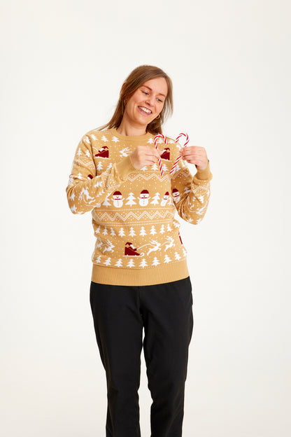 The Stylish Christmas Sweater Beige Women's
