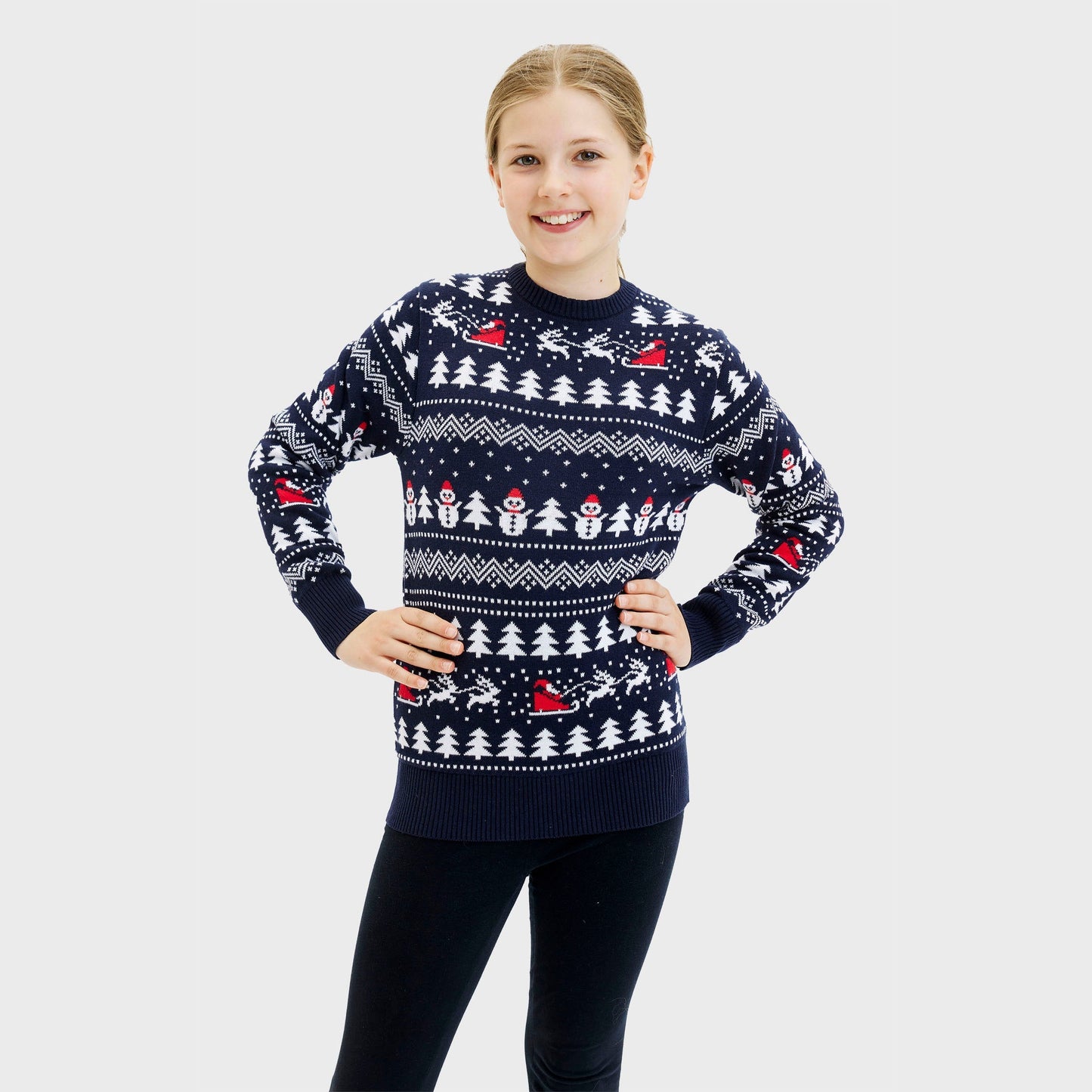 The Stylish Christmas Sweater Navy Kids