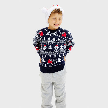 The Stylish Christmas Sweater Navy Kids