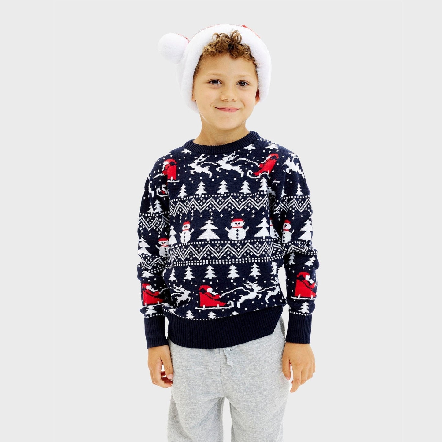 The Stylish Christmas Sweater Navy Kids
