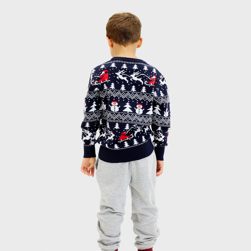 The Stylish Christmas Sweater Navy Kids