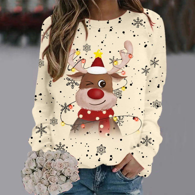 Christmas Sweater for Women - Soft 3D Reindeer Design & Warm Comfort for the Holidays