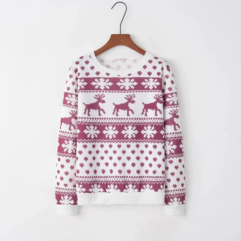 With Reindeer - Women's Sweater Knitted for Winter