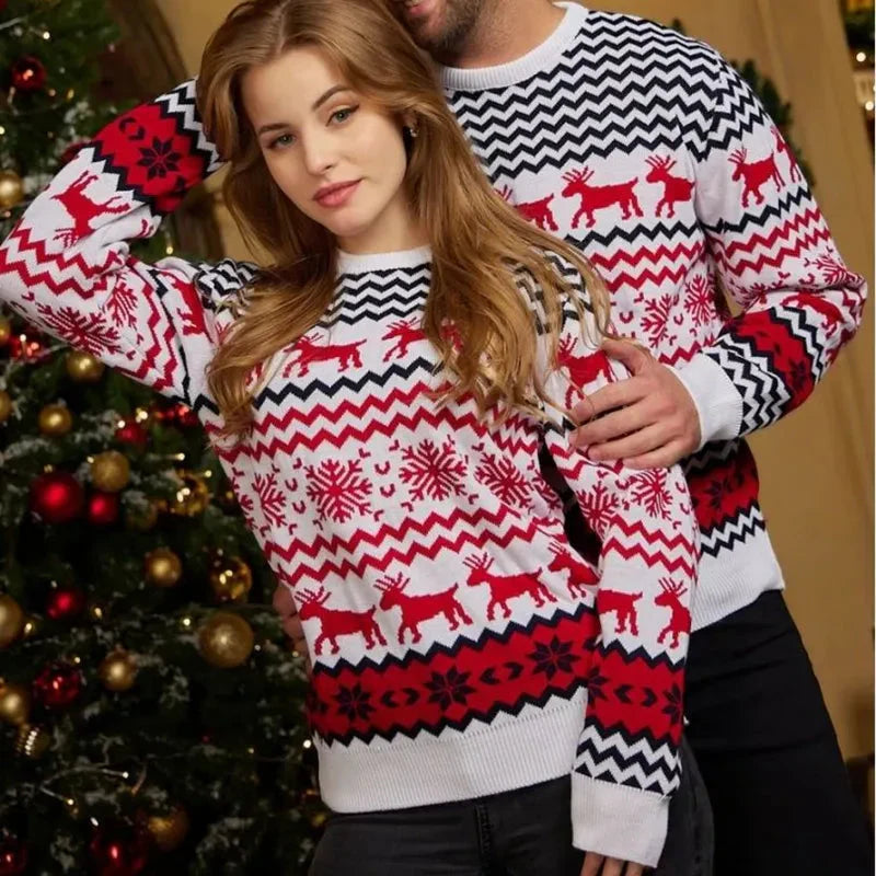 with Reindeer and Snowflakes - Unisex Knit