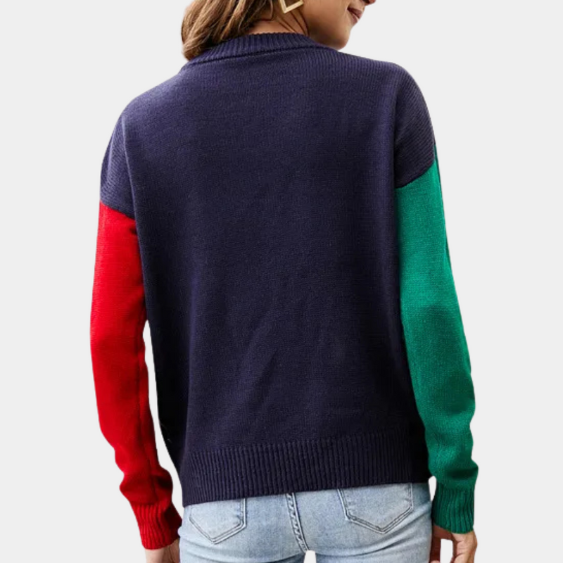 Christmas Sweater Women's Cheerful Knit Christmas Sweater