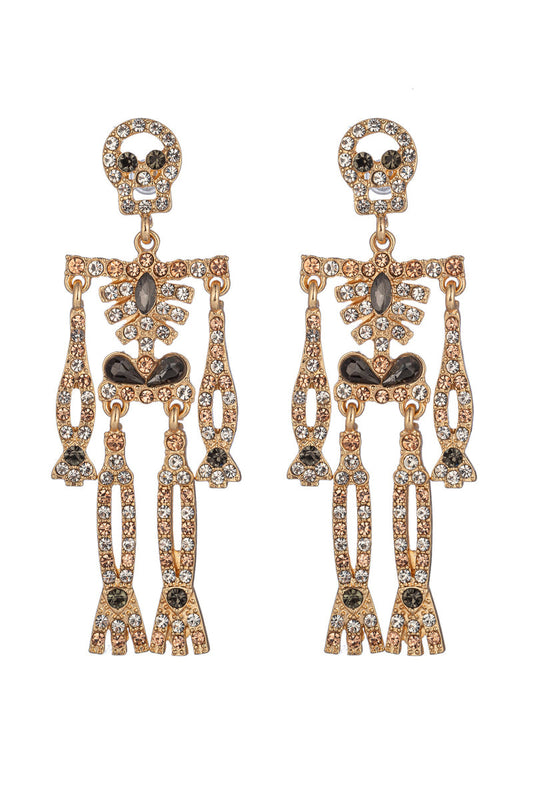 Rhinestone Skeleton Dangle Earrings