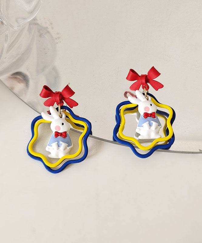 Bow Rabbit Fine Metal Drop Earrings