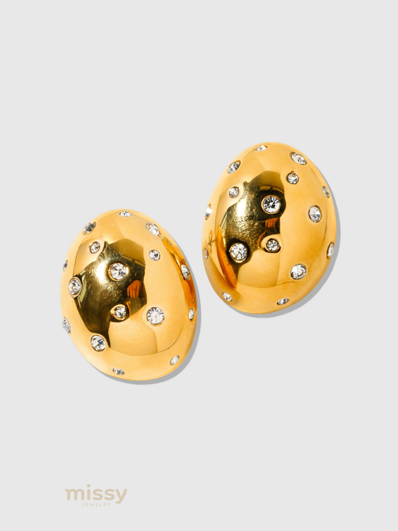 Julietta Oval Stone Drop Earrings