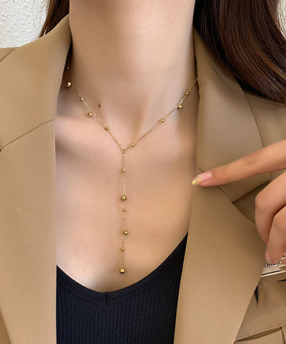 Modern Gold Stainless Steel Alloy Tassel Pendant Necklace Mm083