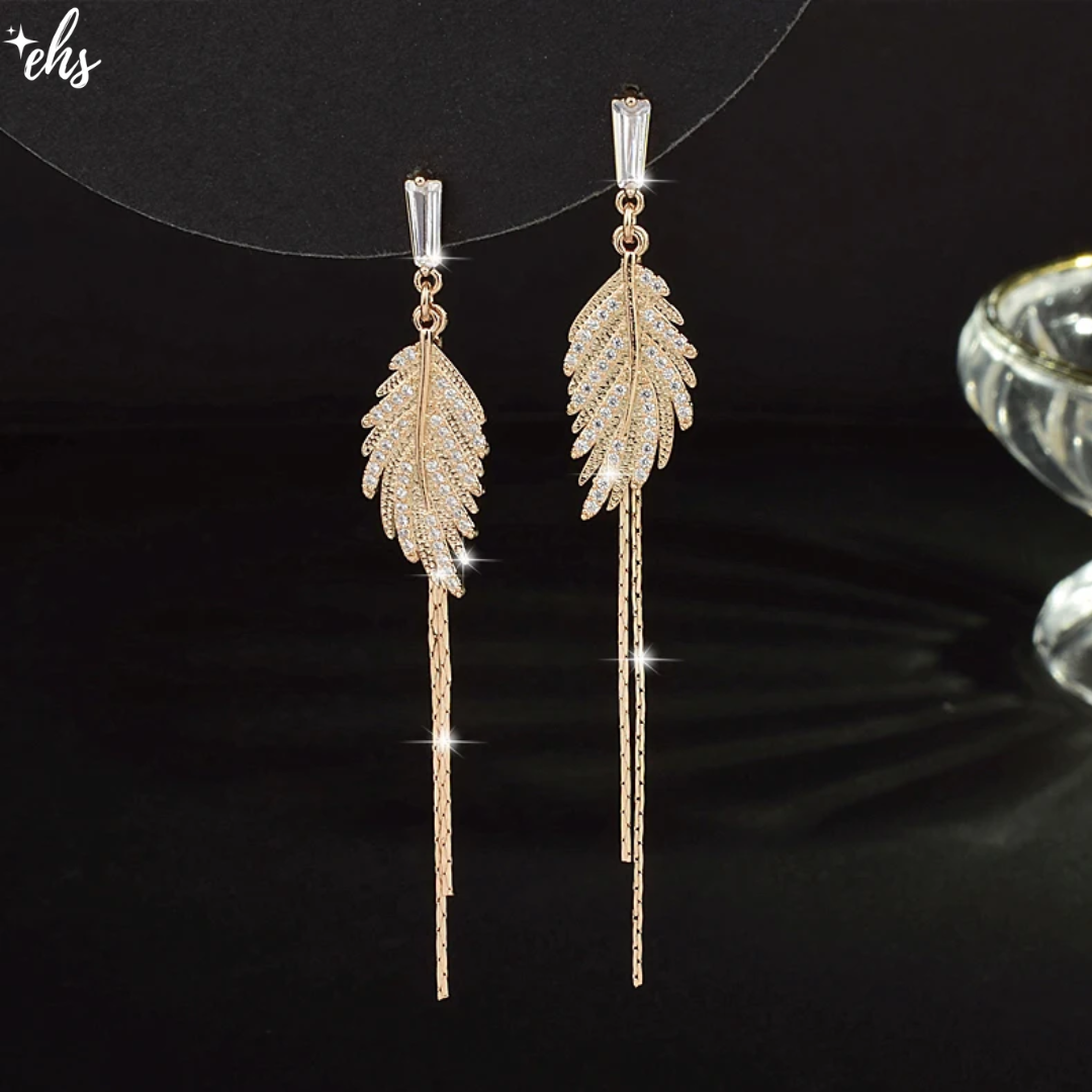 Gold Leaf Dangle Earrings
