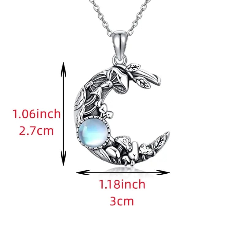 Dainty Moonstone Mushroom Necklace
