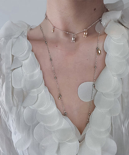 New Silk Alloy Tassel Lariat Necklace
