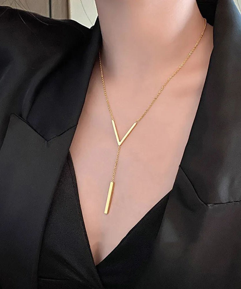 V-shaped New Gold Clavicle Colour Chain Long Neckla