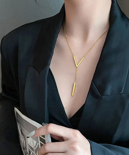 V-shaped New Gold Clavicle Colour Chain Long Neckla