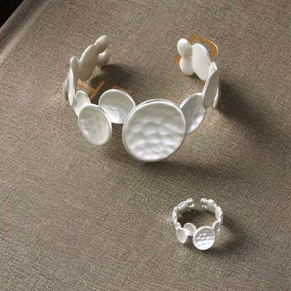 Irregular Disc Bracelet and Ring Set