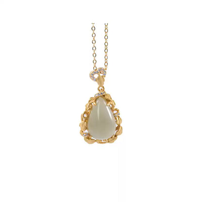 Jade Teardrop Pendant Necklace