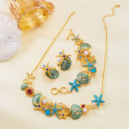 Mabel Coral Shell Pearl Set