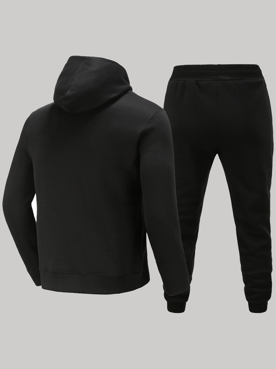 Men's Cozy Hoodie and Sweatpants Set with Festive Christmas Motif