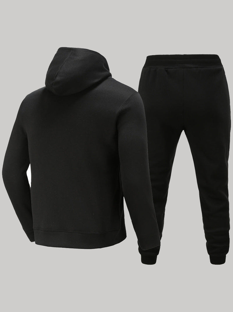 Men's Cozy Hoodie and Sweatpants Set with Festive Christmas Motif