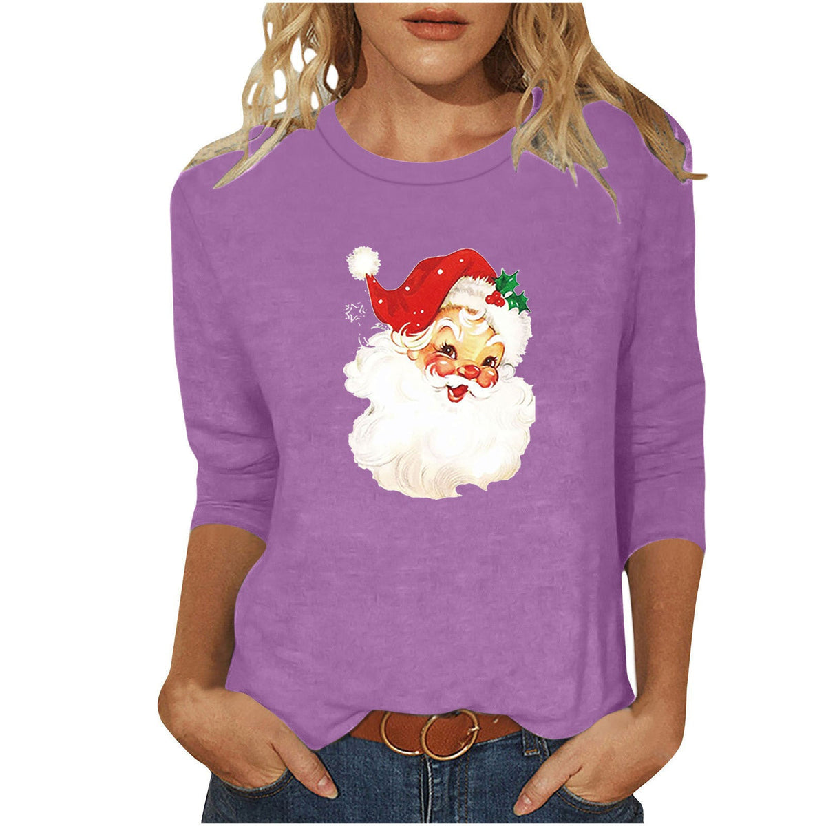 Women's Sweatshirt with Festive Christmas Motif