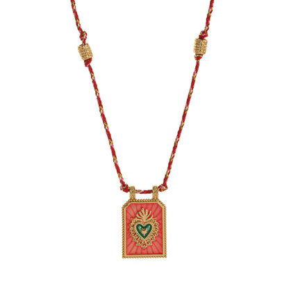 Color Cord Pendant Necklace
