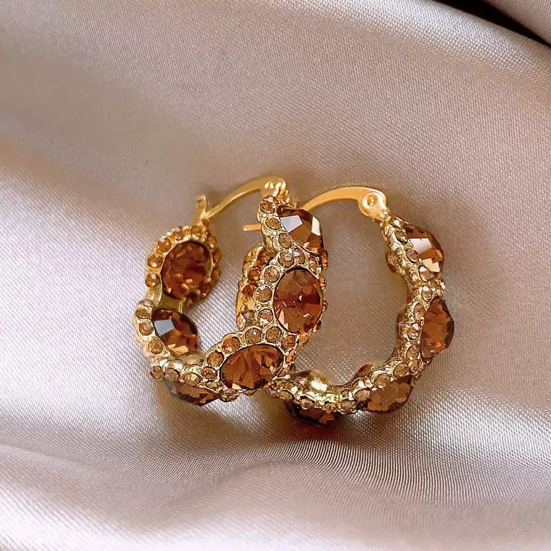 Aza Gold-plated Rhinestone Earrings