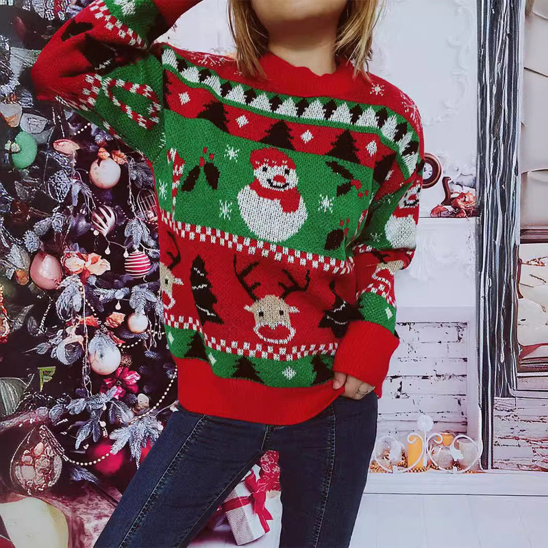 Women's Christmas Sweater with Festive Motif and Comfortable Cut