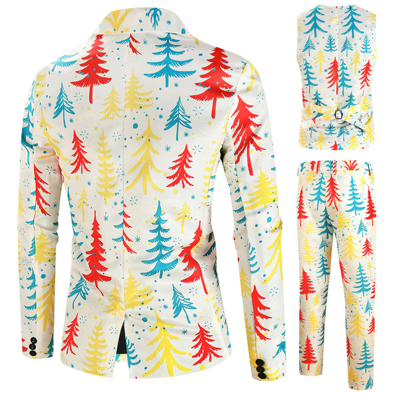 Women's Festive Suit Set with Luxurious Christmas Pattern